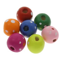 Dyed Wood Beads, Round, mixed colors, 10mm Approx 1mm, Approx 