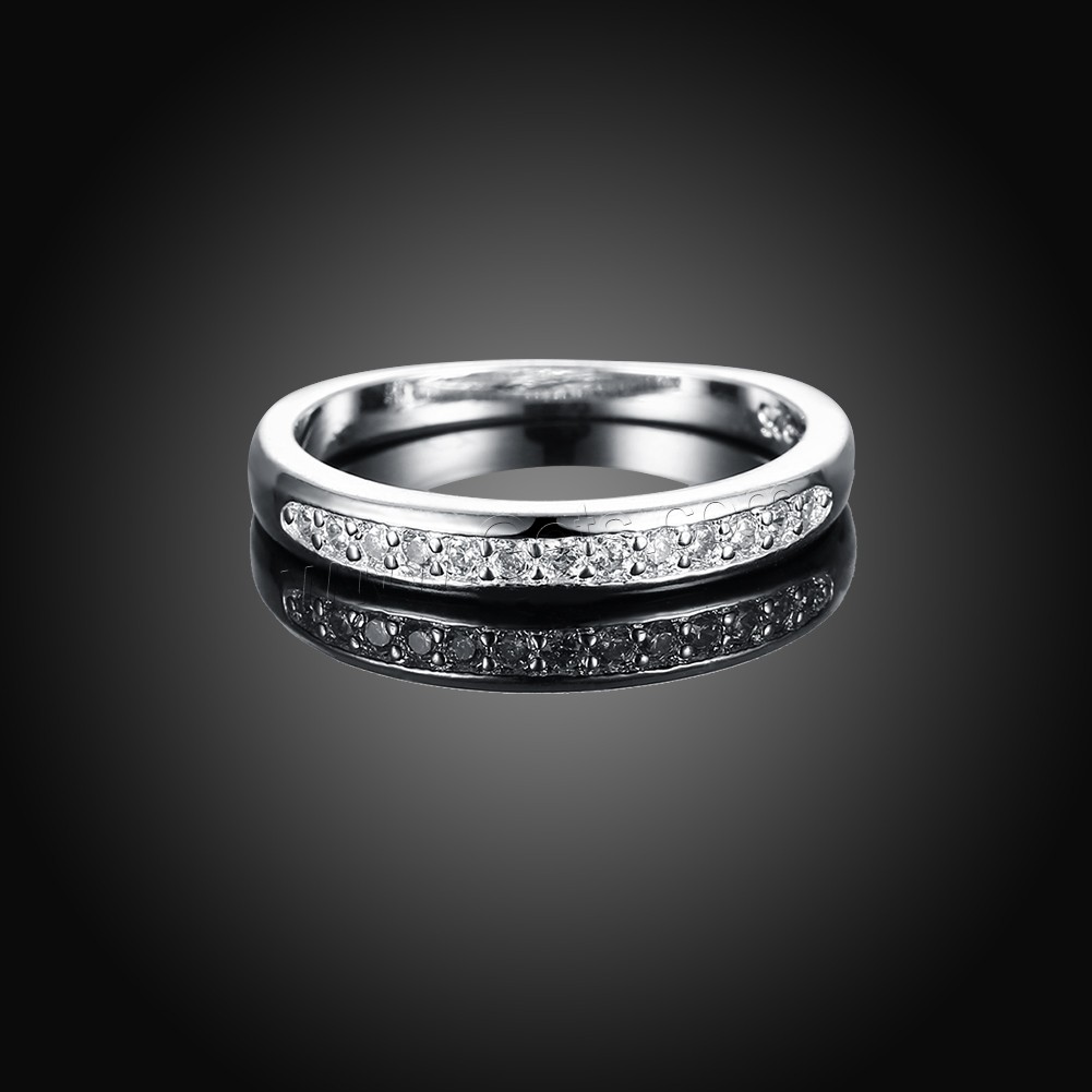 Favourer ® палец кольцо, Латунь, плакированный настоящим серебром, разный размер для выбора & инкрустированное микро кубического циркония, продается PC