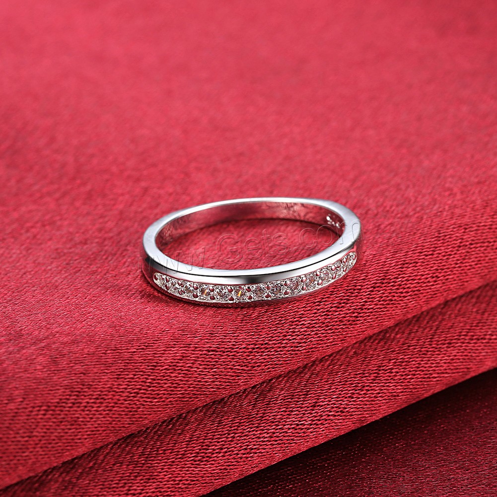 Favourer ® палец кольцо, Латунь, плакированный настоящим серебром, разный размер для выбора & инкрустированное микро кубического циркония, продается PC