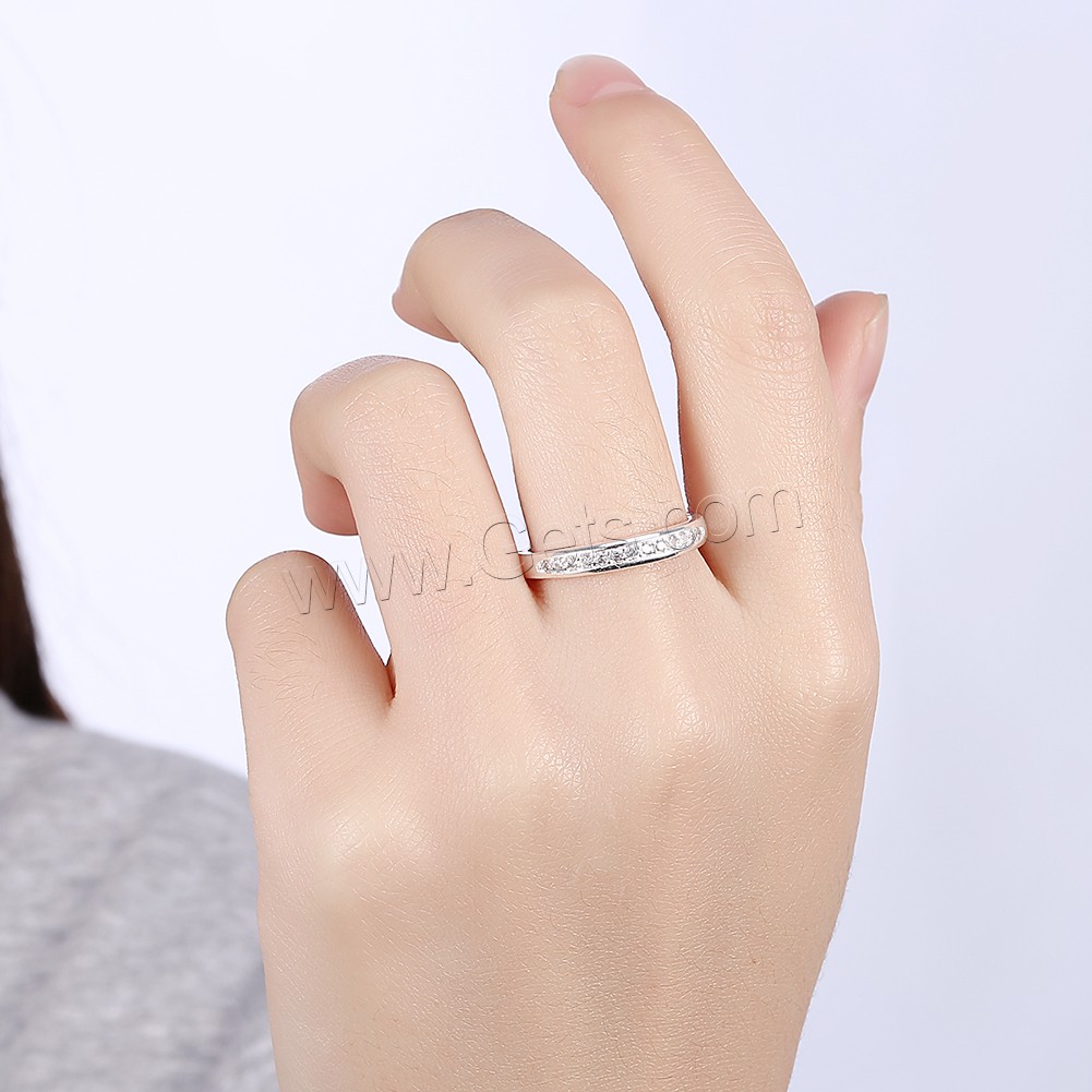 Anillo de dedo de favourer ®, metal, chapado en plata real, diverso tamaño para la opción & micro arcilla de zirconia cúbica, Vendido por UD