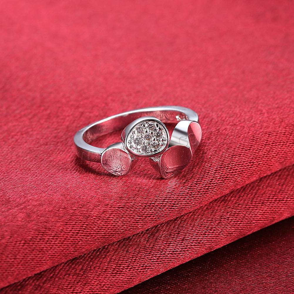 metal anillo, chapado en plata real, diverso tamaño para la opción & micro arcilla de zirconia cúbica, Vendido por UD
