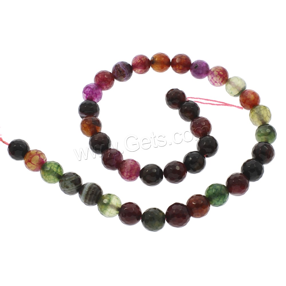 Natural Crackle Agate Bead, Round, different size for choice & faceted, mixed colors, Hole:Approx 1mm, Length:Approx 14.5 Inch, Sold By Strand