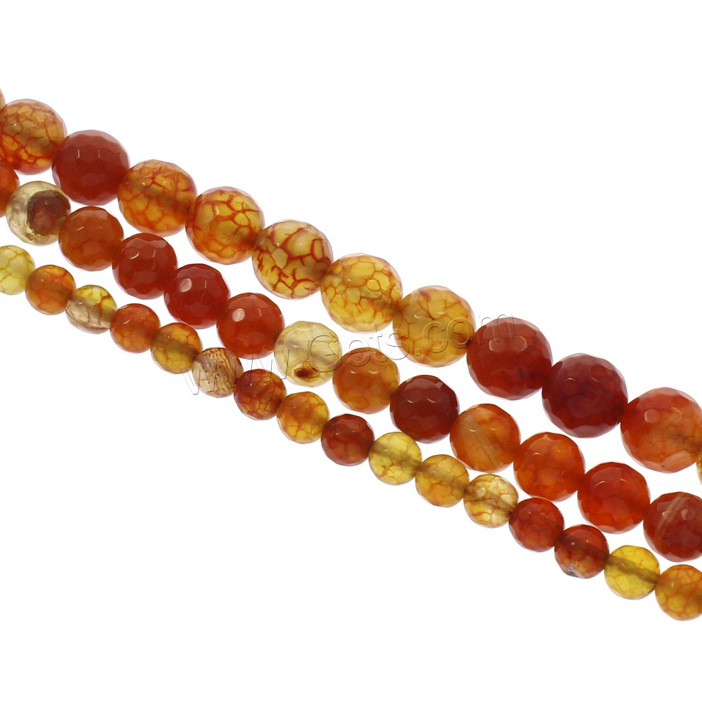 Natural Crackle Agate Bead, Round, different size for choice & faceted, more colors for choice, Hole:Approx 1mm, Length:Approx 14.5 Inch, Sold By Strand