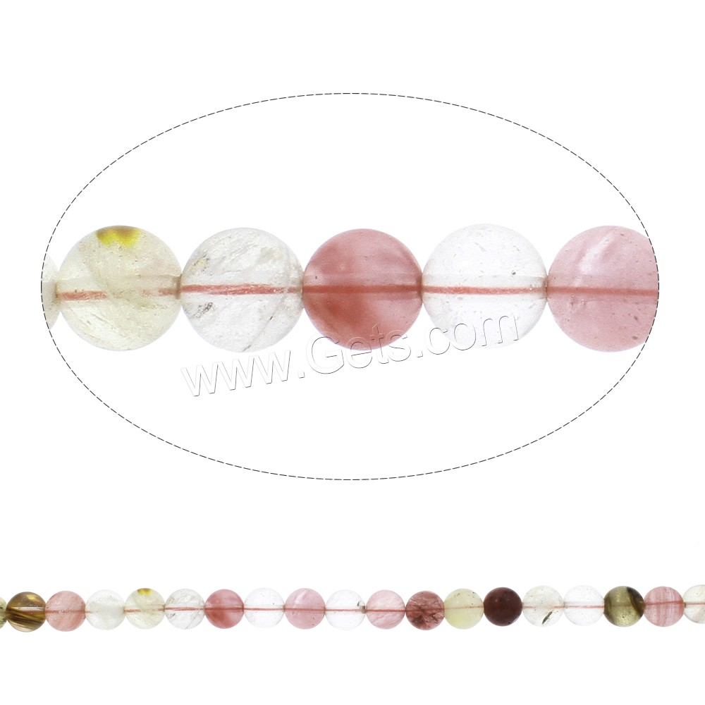 Wassermelone Perle, Edelstein, rund, verschiedene Größen vorhanden, Bohrung:ca. 1mm, Länge:ca. 14.5 ZollInch, verkauft von Strang
