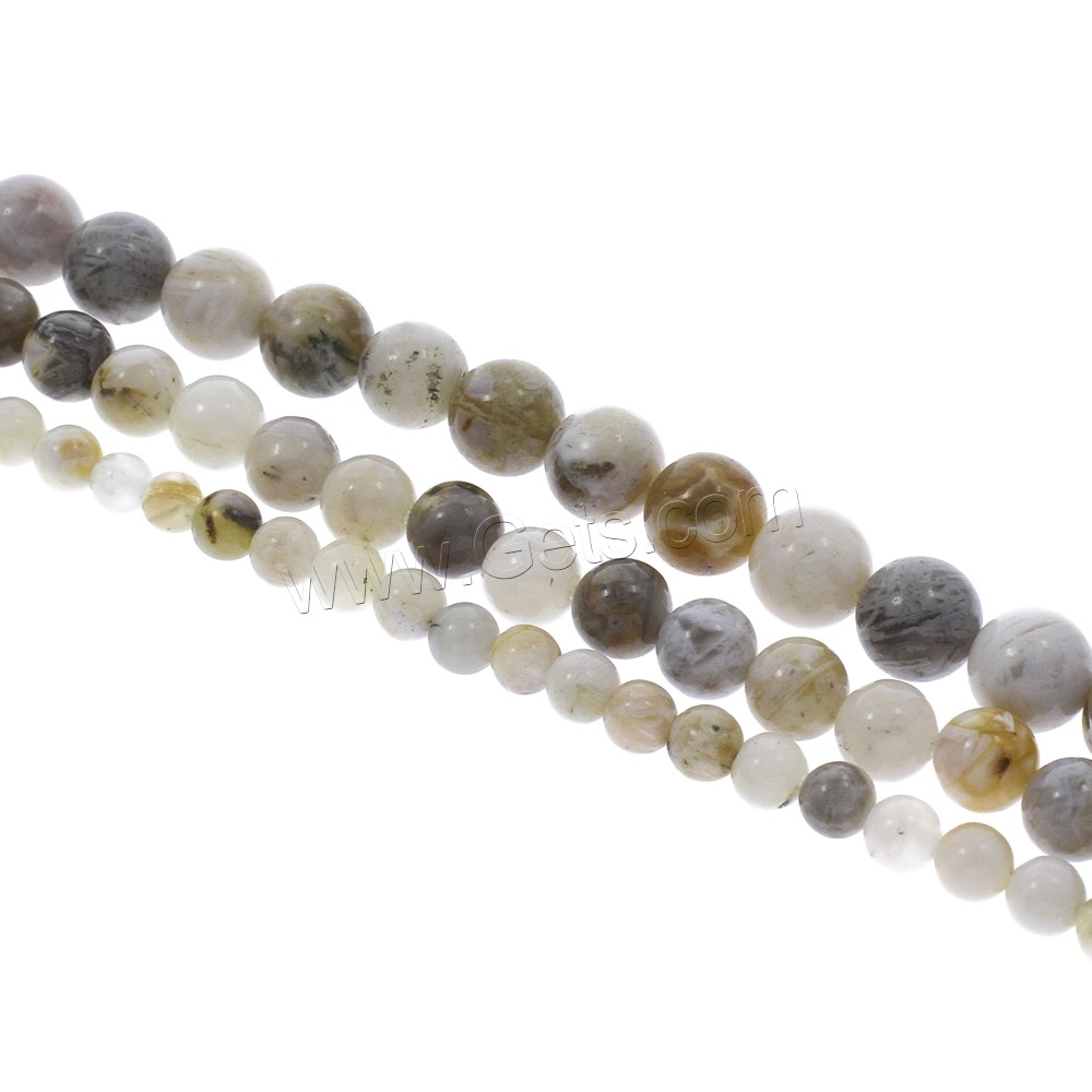 Natural Bamboo Agate Beads, Round, different size for choice, Hole:Approx 1mm, Length:Approx 14.5 Inch, Sold By Strand