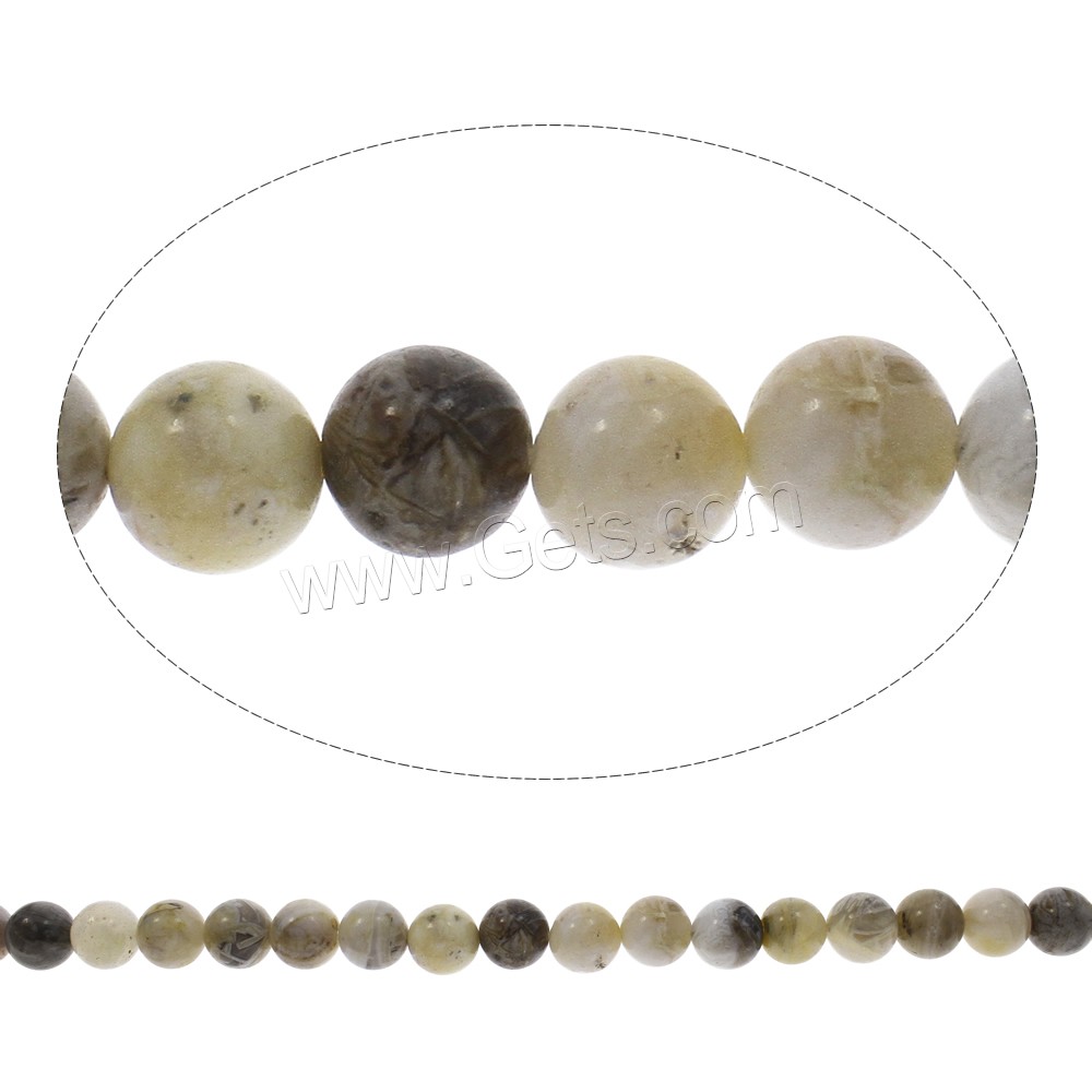 Natural Bamboo Agate Beads, Round, different size for choice, Hole:Approx 1mm, Length:Approx 14.5 Inch, Sold By Strand
