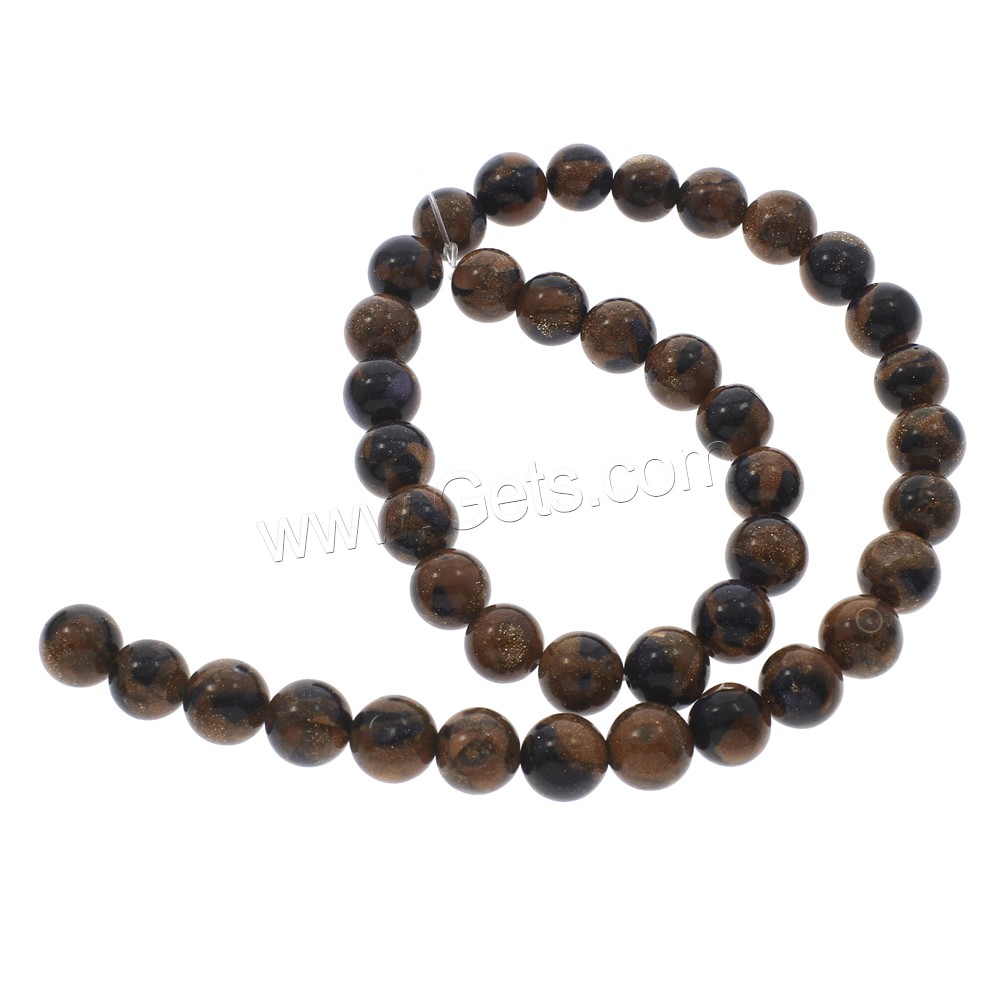Goldstone Beads, Round, different size for choice, Hole:Approx 1mm, Length:Approx 14.5 Inch, Sold By Strand