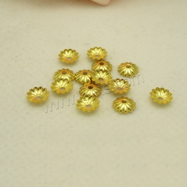 Brass Bead Cap, gold color plated, different size for choice, Sold By PC