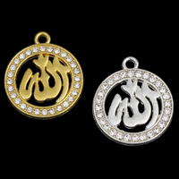 Zinc Alloy Jewelry Pendants, OM Symbol, plated, with rhinestone lead & cadmium free Approx 1mm 
