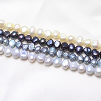 Barock kultivierten Süßwassersee Perlen, Natürliche kultivierte Süßwasserperlen, keine, 7-8mm, Bohrung:ca. 0.8mm, Länge:ca. 14 ZollInch, verkauft von Strang