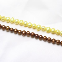 Barock kultivierten Süßwassersee Perlen, Natürliche kultivierte Süßwasserperlen, keine, 6-7mm, Bohrung:ca. 0.8mm, Länge:ca. 14.5 ZollInch, verkauft von Strang