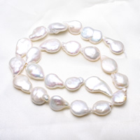 Keshi Cultured Freshwater Pearl Beads, Teardrop, natural, white, 12-13mm Approx 0.8mm Approx 15 Inch 