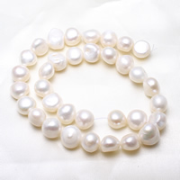 Baroque Cultured Freshwater Pearl Beads, natural, white, 12-13mm Approx 0.8mm Approx 15 Inch 