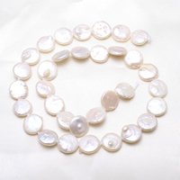 Coin Cultured Freshwater Pearl Beads, natural, white, 11-12mm Approx 0.8mm Approx 15.5 Inch 