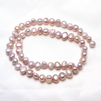 Baroque Cultured Freshwater Pearl Beads, natural, purple, 7-8mm Approx 0.8mm Approx 15 Inch 