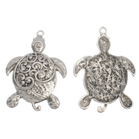 Zinc Alloy Animal Pendants, Turtle, antique silver color plated, with rhinestone, lead & cadmium free Approx 3mm 