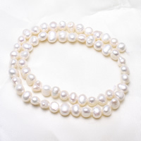 Baroque Cultured Freshwater Pearl Beads, natural, white, 7-8mm Approx 0.8mm Approx 14 Inch 