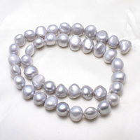 Perles nacres baroques de culture d'eau douce , perle d'eau douce cultivée, gris, 10-11mm Environ 0.8mm Environ 15.5 pouce, Vendu par brin