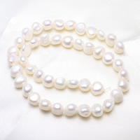 Baroque Cultured Freshwater Pearl Beads, natural, white, 9-10mm Approx 0.8mm Approx 14 Inch 