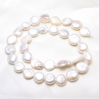 Coin Cultured Freshwater Pearl Beads, natural, white, 10-11mm Approx 0.8mm Approx 15 Inch 