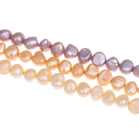 Perles nacres baroques de culture d'eau douce , perle d'eau douce cultivée, plus de couleurs à choisir, 6-7mm Environ 0.8mm Environ 15.5 pouce, Vendu par brin