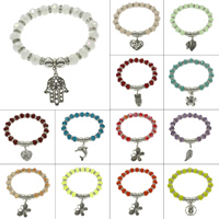 Zinc Alloy Crystal Bracelets, with Crystal, antique silver color plated, charm bracelet & faceted & with rhinestone, lead & cadmium free Approx 6.5 Inch 