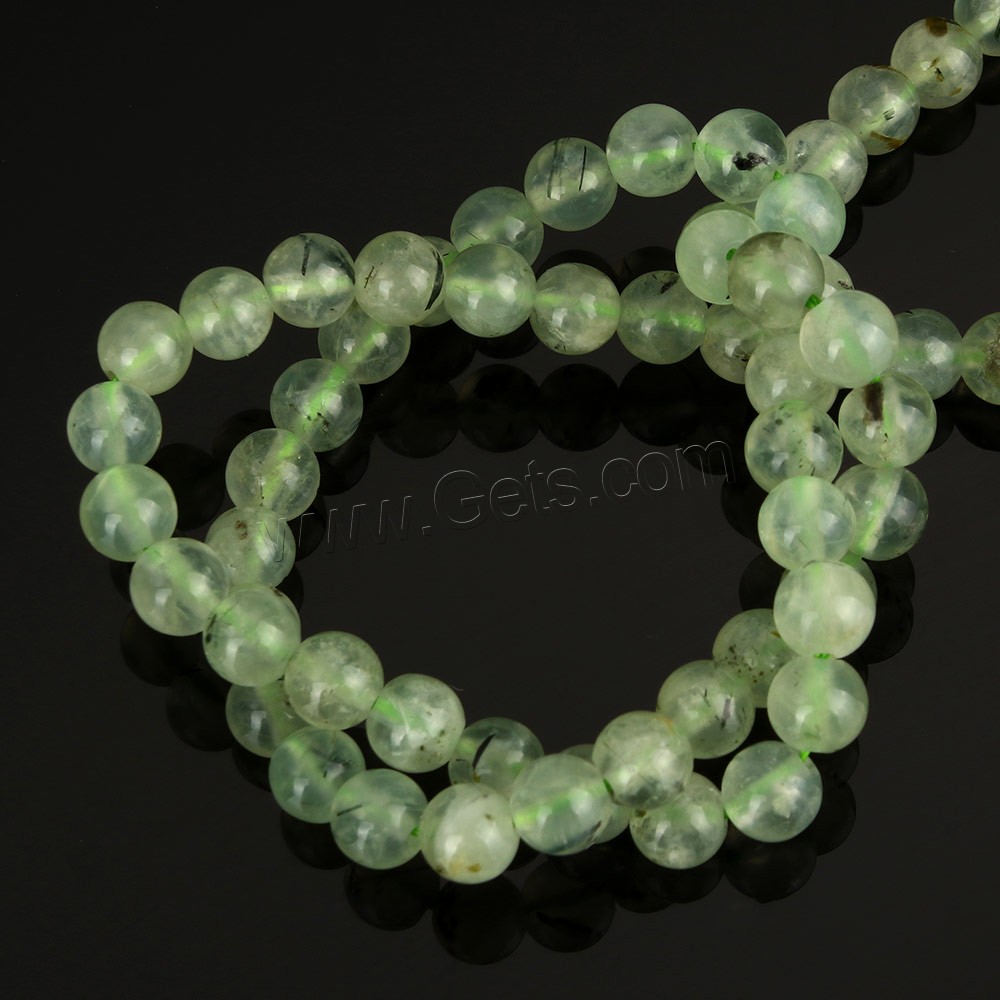 Prehnite Beads, Natural Prehnite, Round, different size for choice, Hole:Approx 1-2mm, Length:Approx 15 Inch, Sold By Strand