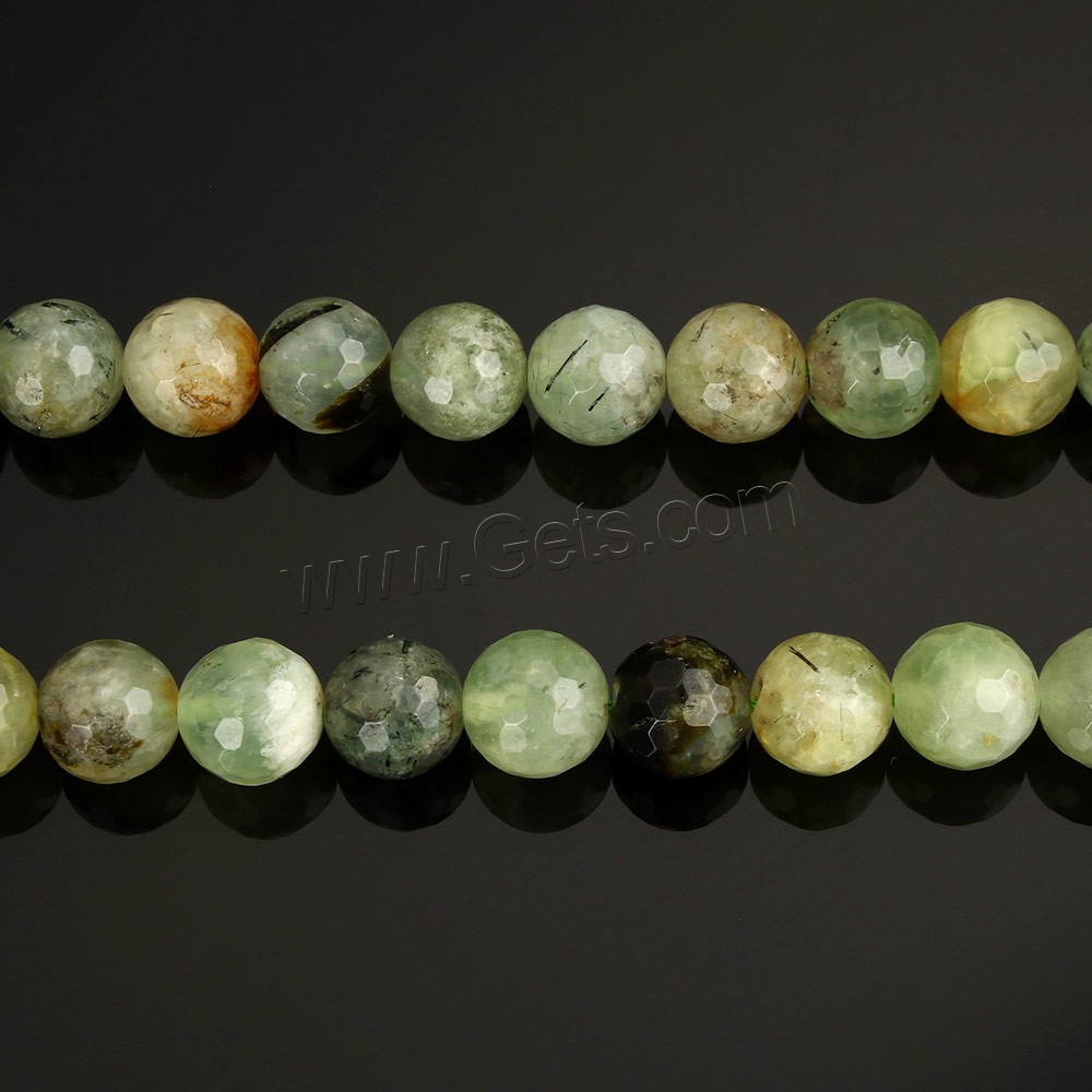 Prehnite Beads, Natural Prehnite, Round, different size for choice & faceted, Hole:Approx 1-2mm, Length:Approx 15 Inch, Sold By Strand