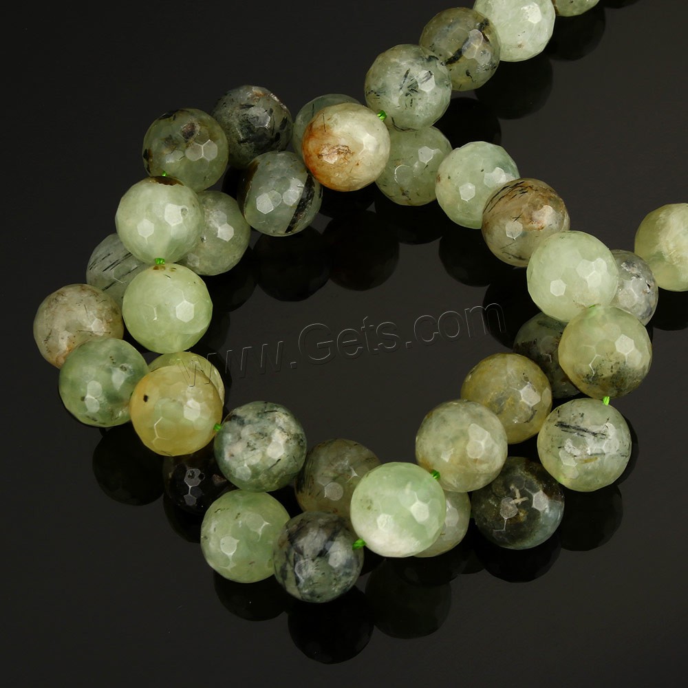 Prehnite Beads, Natural Prehnite, Round, different size for choice & faceted, Hole:Approx 1-2mm, Length:Approx 15 Inch, Sold By Strand