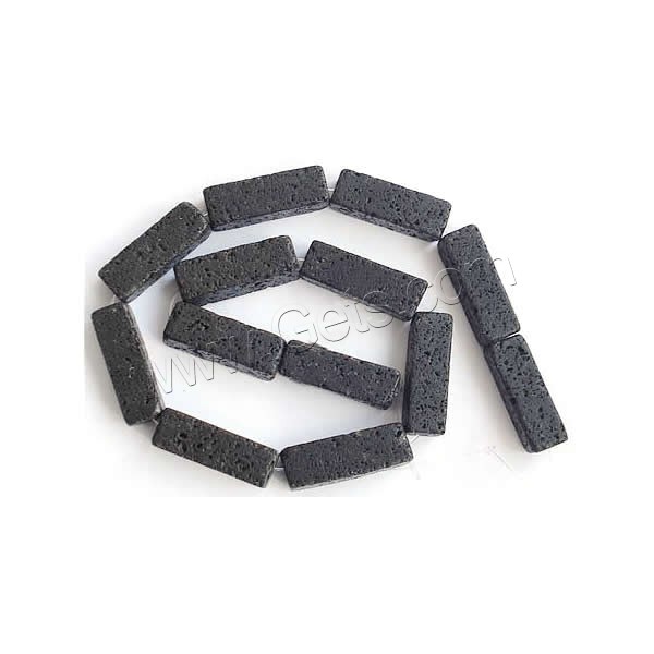 Natural Lava Beads, Rectangle, different size for choice, black, Hole:Approx 1mm, Length:Approx 15 Inch, Sold By Strand