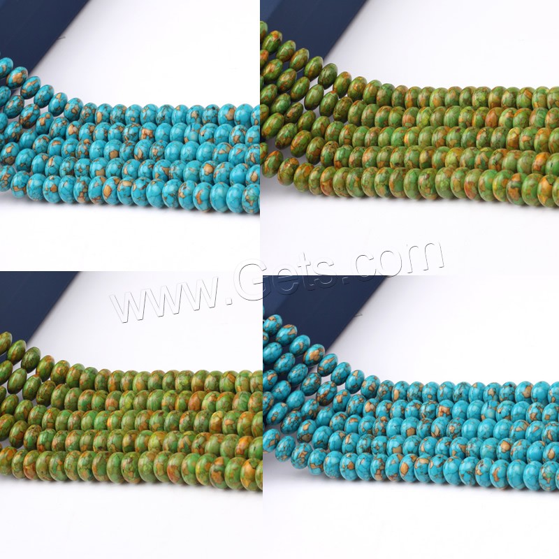 Mosaïque de perles Turquoise, Turquoise mosaïque, rondelle, synthétique, normes différentes pour le choix, plus de couleurs à choisir, Trou:Environ 1-2mm, Vendu par PC