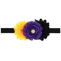 Fashion Baby Headband, Chiffon, with nylon elastic cord & Plastic Pearl & Zinc Alloy, Flower, platinum color plated, elastic & for children & Halloween Jewelry Gift & with rhinestone Approx 15 Inch 