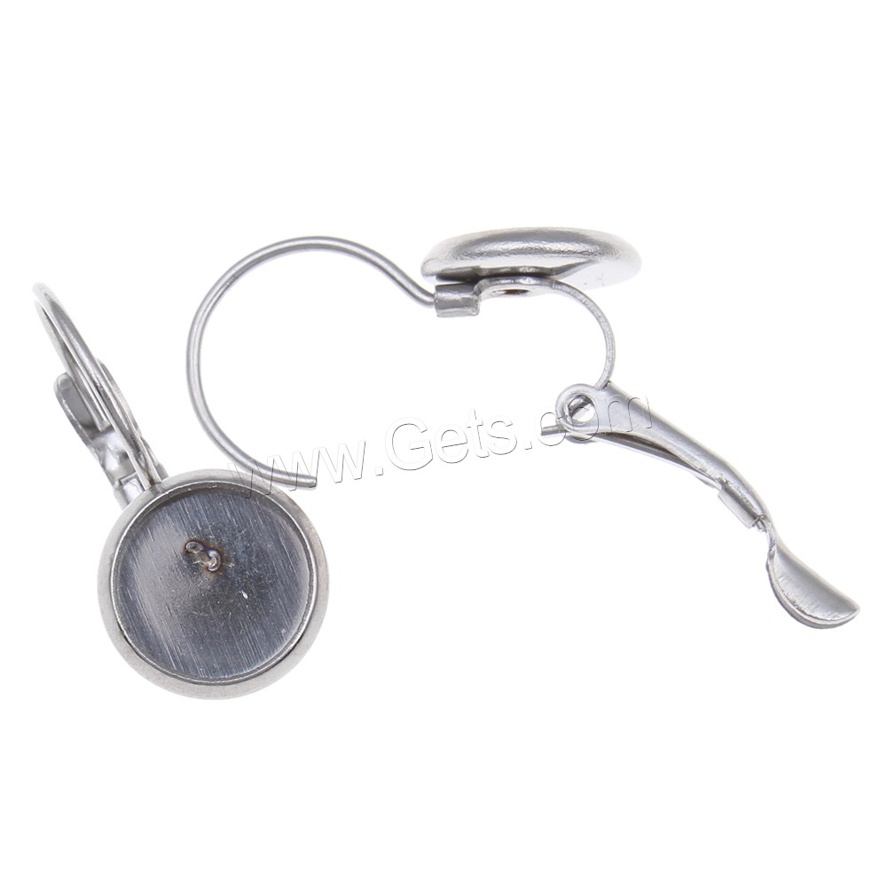 Edelstahl Hebel Ohrring Komponente, flache Runde, verschiedene Größen vorhanden, originale Farbe, 200PCs/Tasche, verkauft von Tasche