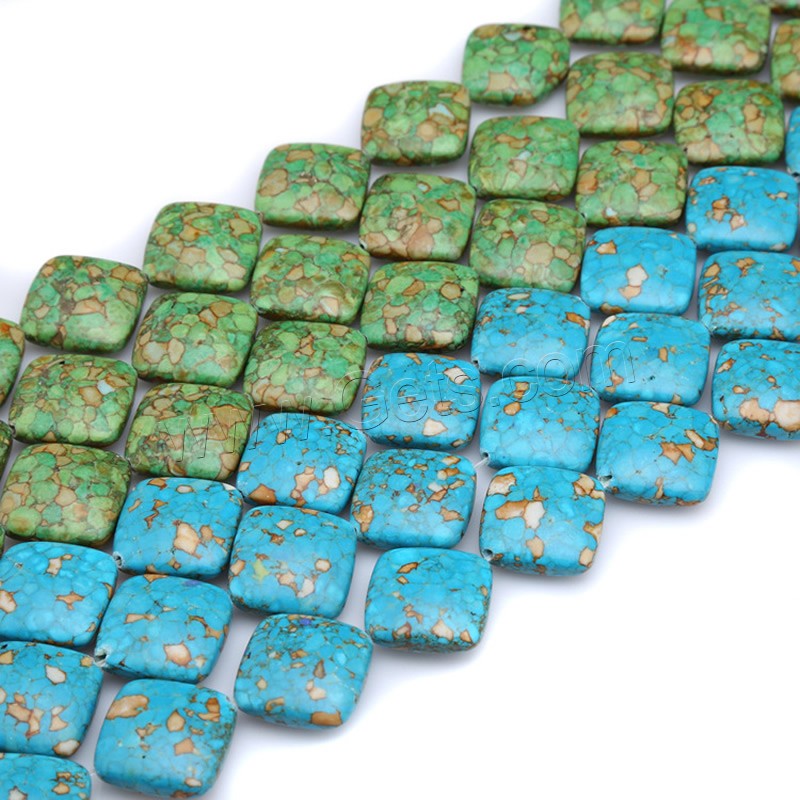 Mosaic Turquoise Beads, Rhombus, synthetic, different size for choice, more colors for choice, Hole:Approx 1mm, Length:Approx 15 Inch, Sold By Strand