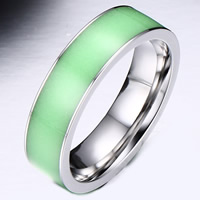 Luminated Finger Ring, Stainless Steel, with Silicone & for woman, 4mm 