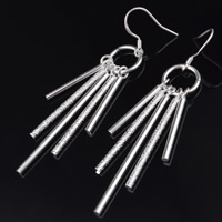 Brass Drop Earring, real silver plated, lead & cadmium free [