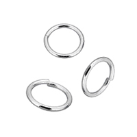 Saw Cut Sterling Silver Closed Jump Ring, 925 Sterling Silver, Oval, plated 5.5mm 