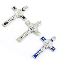 Zinc Alloy Cross Pendants, Crucifix Cross, platinum color plated, Christian Jewelry & with letter pattern & enamel lead & cadmium free, 55mm Approx 2mm 
