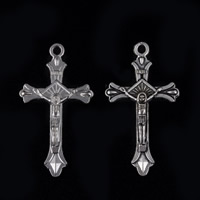 Zinc Alloy Cross Pendants, Crucifix Cross, plated, Christian Jewelry & with letter pattern lead & cadmium free, 43mm Approx 2mm 