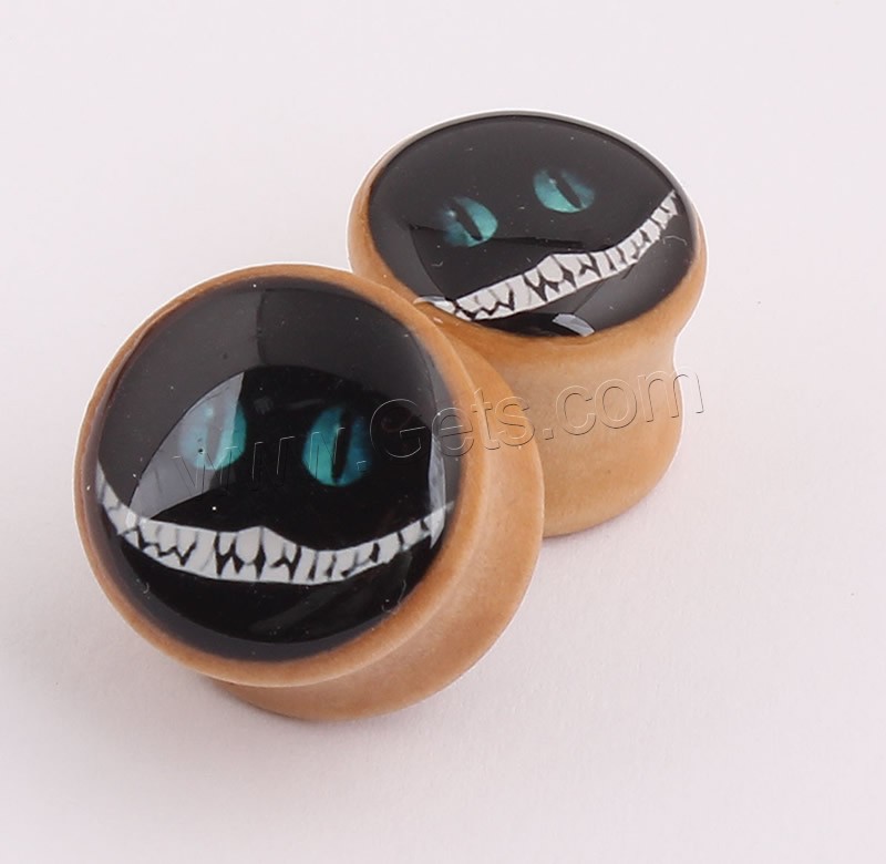 Wood Piercing Tunnel, with Paper, Unisex & different size for choice & epoxy gel, Sold By PC