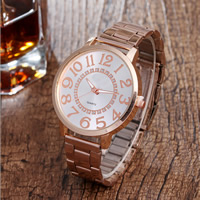 Bracelets de montre pour femmes, alliage de zinc, avec verre, mouvement chinoise, Plaqué de couleur d'or rose, avec strass, 40mm, 20mm Environ 9.5 pouce, Vendu par PC