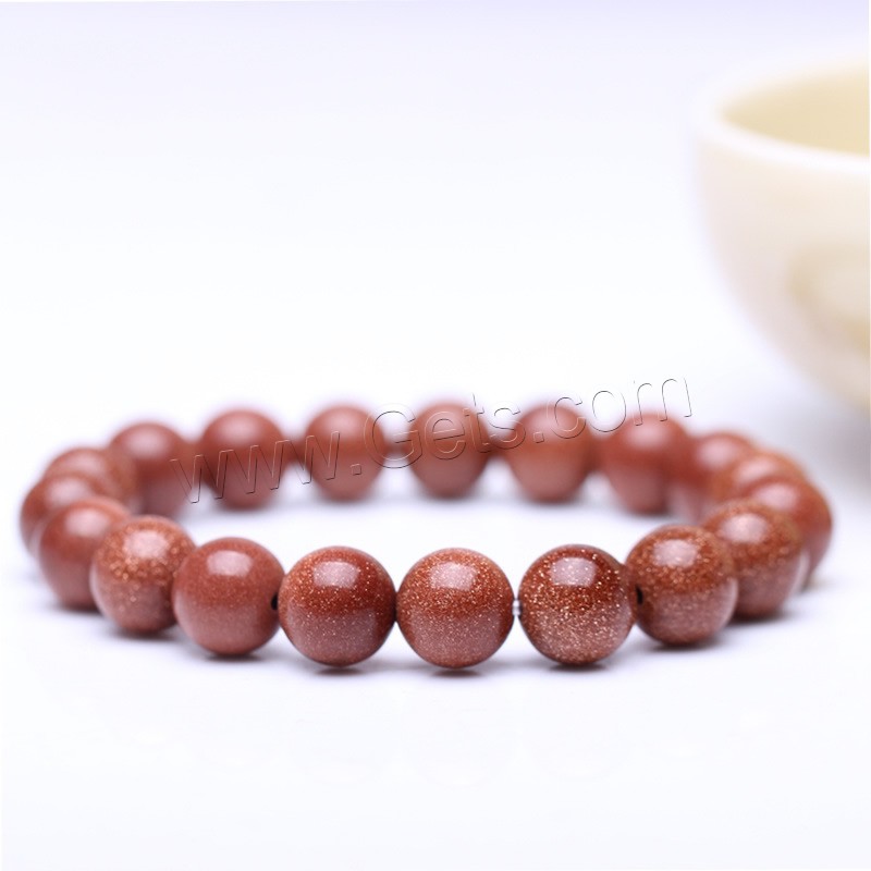 Goldstone Bracelet, Round, different size for choice, Length:Approx 7 Inch, Sold By Strand