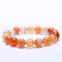 Lace Agate Bracelets, Round, natural reddish orange Approx 6.5 Inch 