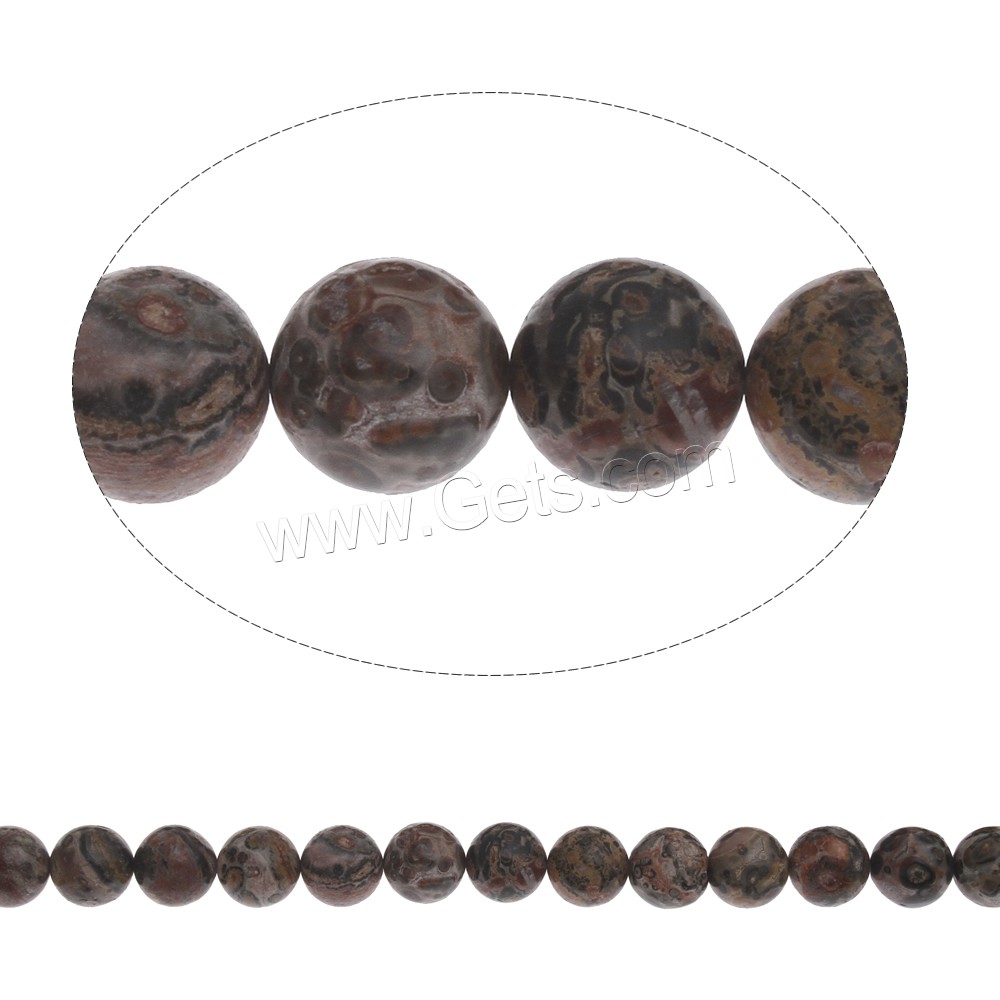 豹柄の石, レオパードスキンストーン(豹皮石), ラウンド形, 天然, 異なるサイズの選択, 穴:約 1mm, 長さ:約 17 インチ, 売り手 ストランド