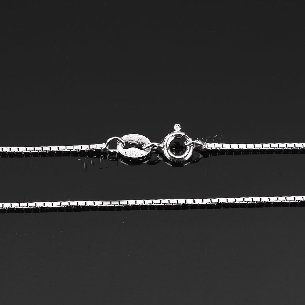 Collar de cadena de plata esterlina, plata de ley 925, longitud diferente para la opción & cadena de caja, 1x1mm, Vendido por Sarta