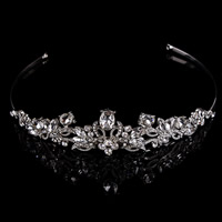 Bridal Tiaras, Zinc Alloy, with Crystal, Crown, silver color plated, for bridal & faceted & with rhinestone, lead & cadmium free, 160mm 