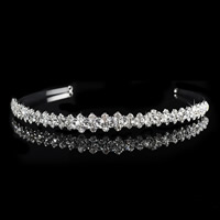 Bridal Hair Band, Zinc Alloy, silver color plated, for bridal & with rhinestone, lead & cadmium free 