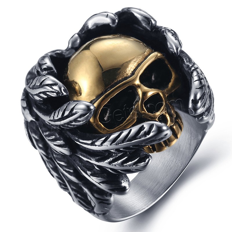 Men Stainless Steel Ring in Bulk, Titanium Steel, Skull, plated, different size for choice & for man, 18-22mm, Sold By PC