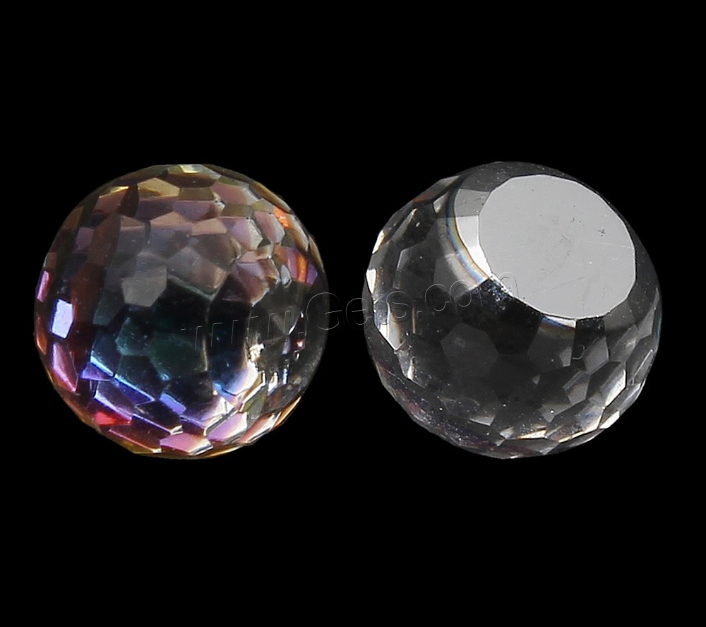 Утюжные кристаллы, Кристаллы, Круглая, разный размер для выбора & красочным покрытием & плоской задней панелью & граненый, прозрачный кристалл, продается PC