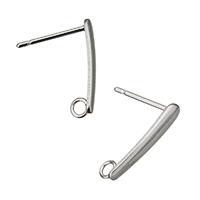 Stainless Steel Earring Stud Component, with loop, original color 0.8mm Approx 1.5mm 